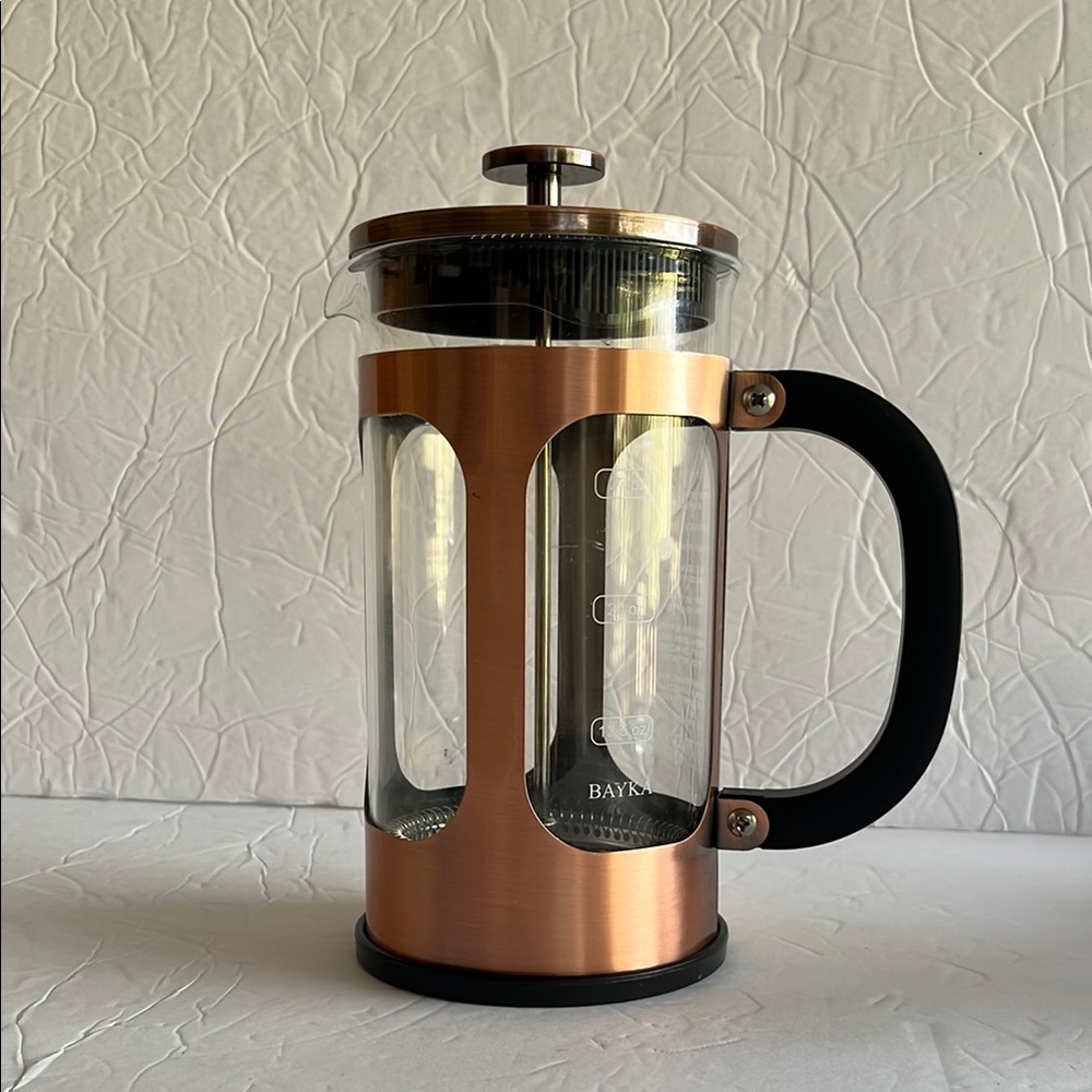 Bayka Copper French Press Coffee Maker New Without Box 27 oz
